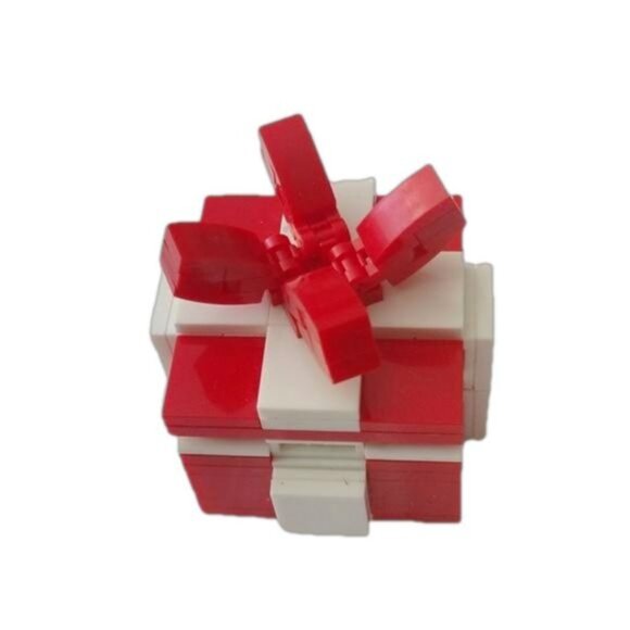 Building Bricks Jewelry Gift Present Box, Red & White - Picture 5 of 7